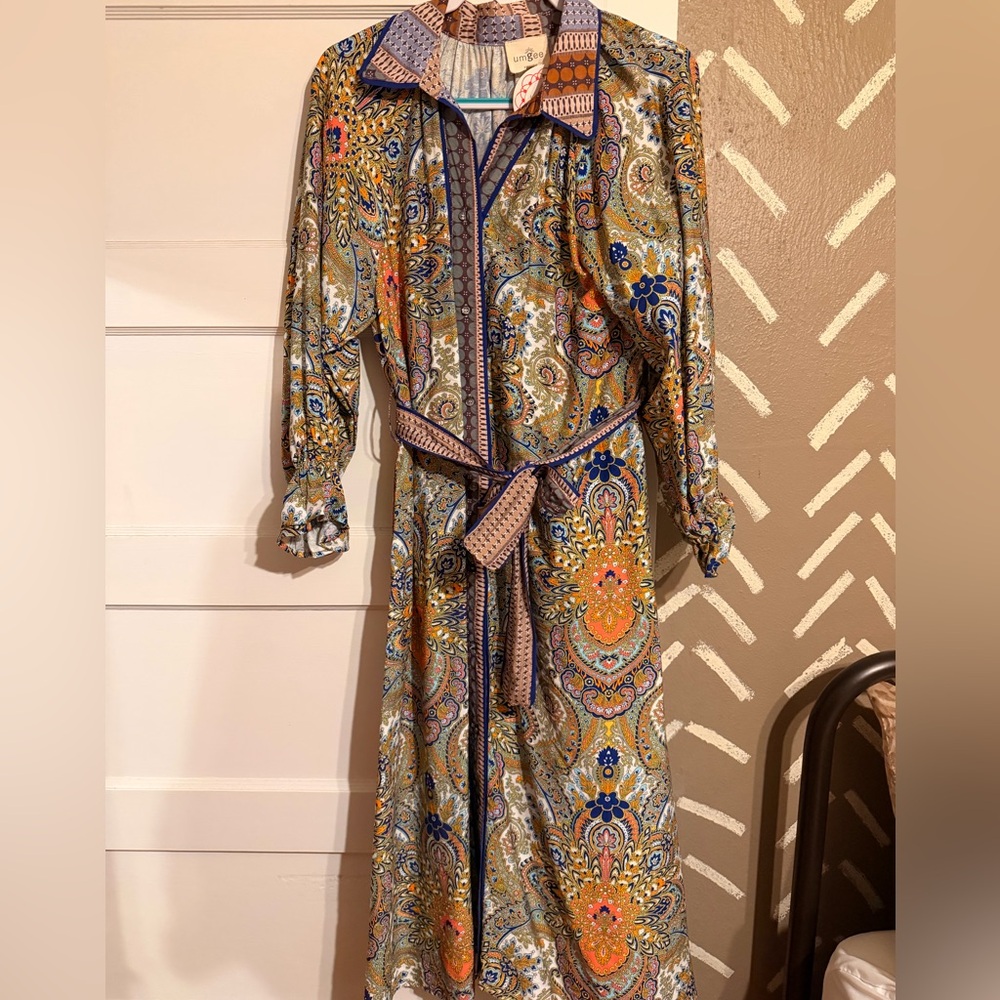 Umgee Multicolor Paisley Long Sleeve Dress